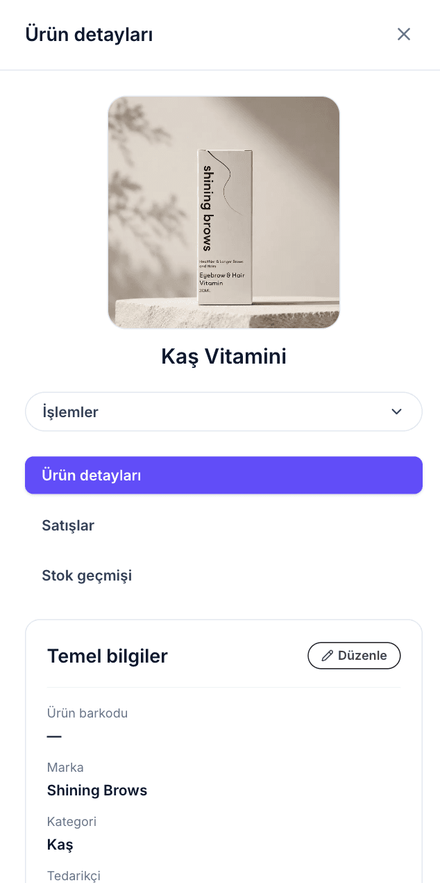 Velora mobil ürün detayı ekranı