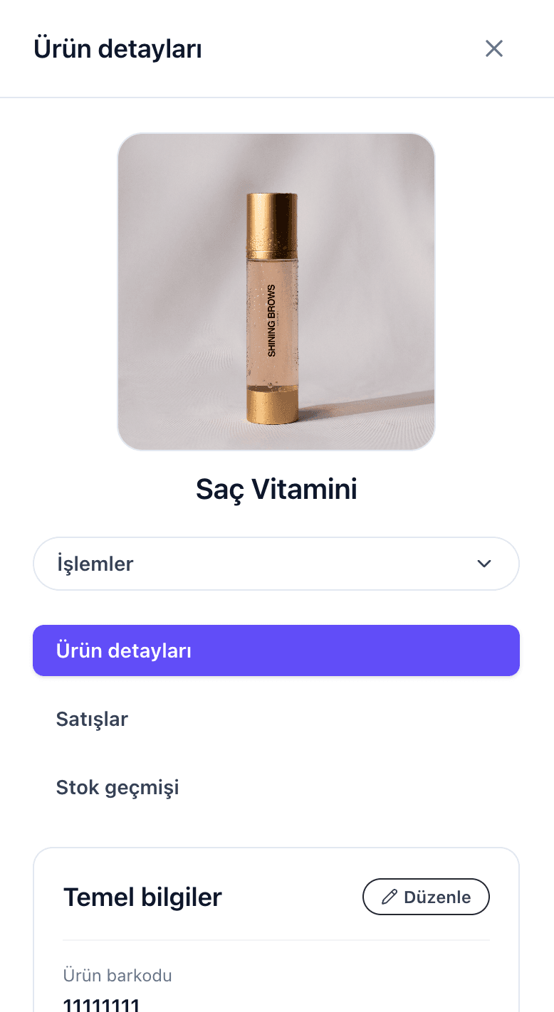 Salon uygulaması mobil panel